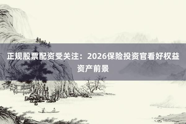 正规股票配资受关注：2026保险投资官看好权益资产前景