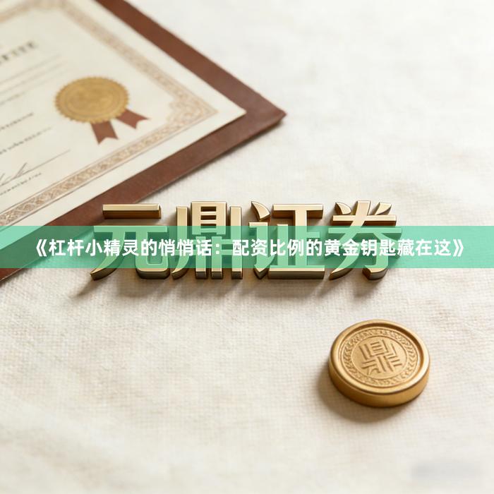 《杠杆小精灵的悄悄话：配资比例的黄金钥匙藏在这》