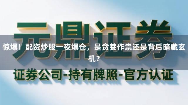 惊爆！配资炒股一夜爆仓，是贪婪作祟还是背后暗藏玄机？