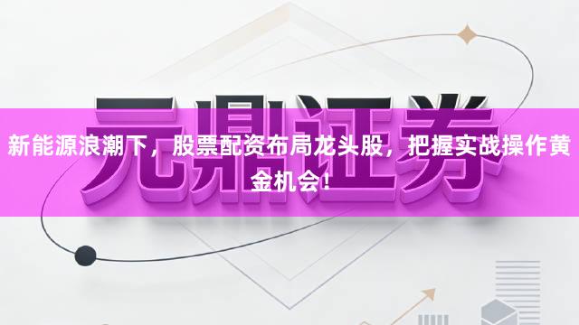 新能源浪潮下，股票配资布局龙头股，把握实战操作黄金机会！