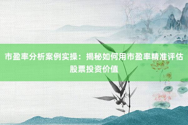 市盈率分析案例实操：揭秘如何用市盈率精准评估股票投资价值