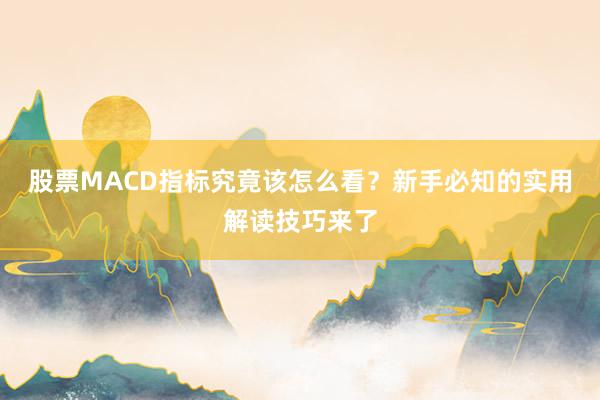 股票MACD指标究竟该怎么看？新手必知的实用解读技巧来了