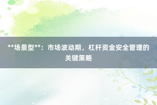 **场景型**：市场波动期，杠杆资金安全管理的关键策略