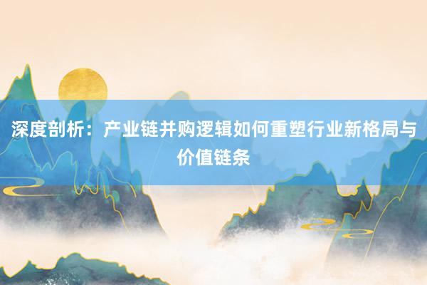 深度剖析：产业链并购逻辑如何重塑行业新格局与价值链条