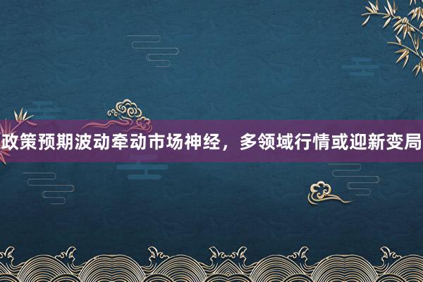 政策预期波动牵动市场神经，多领域行情或迎新变局