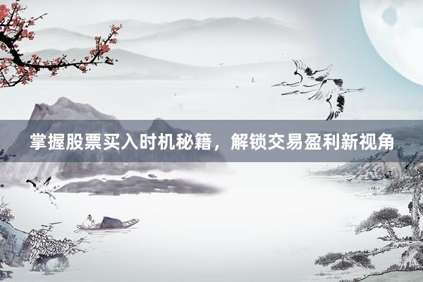 掌握股票买入时机秘籍,解锁交易盈利新视角
