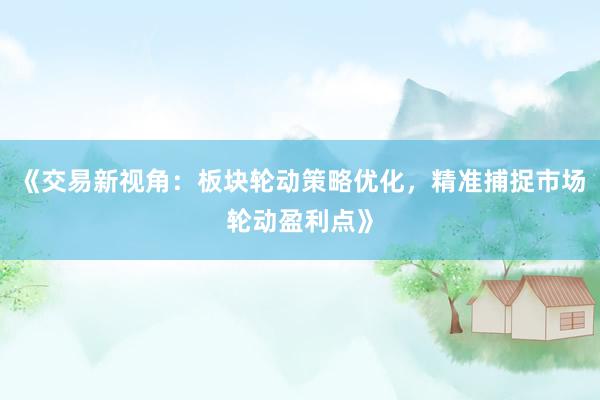 《交易新视角：板块轮动策略优化，精准捕捉市场轮动盈利点》